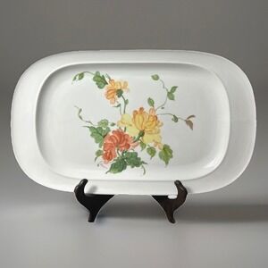 Kaiser Lauriane Platter Floral White  Oval Serving Porcelain W Germany